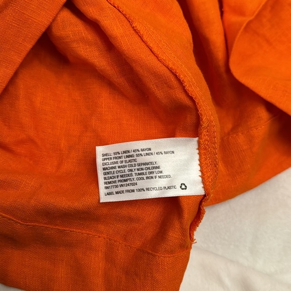 Orange, Fe Noel for Target, Dress. Size Large. Midi. Linen/Rayon Side Pockets - Picture 12 of 12